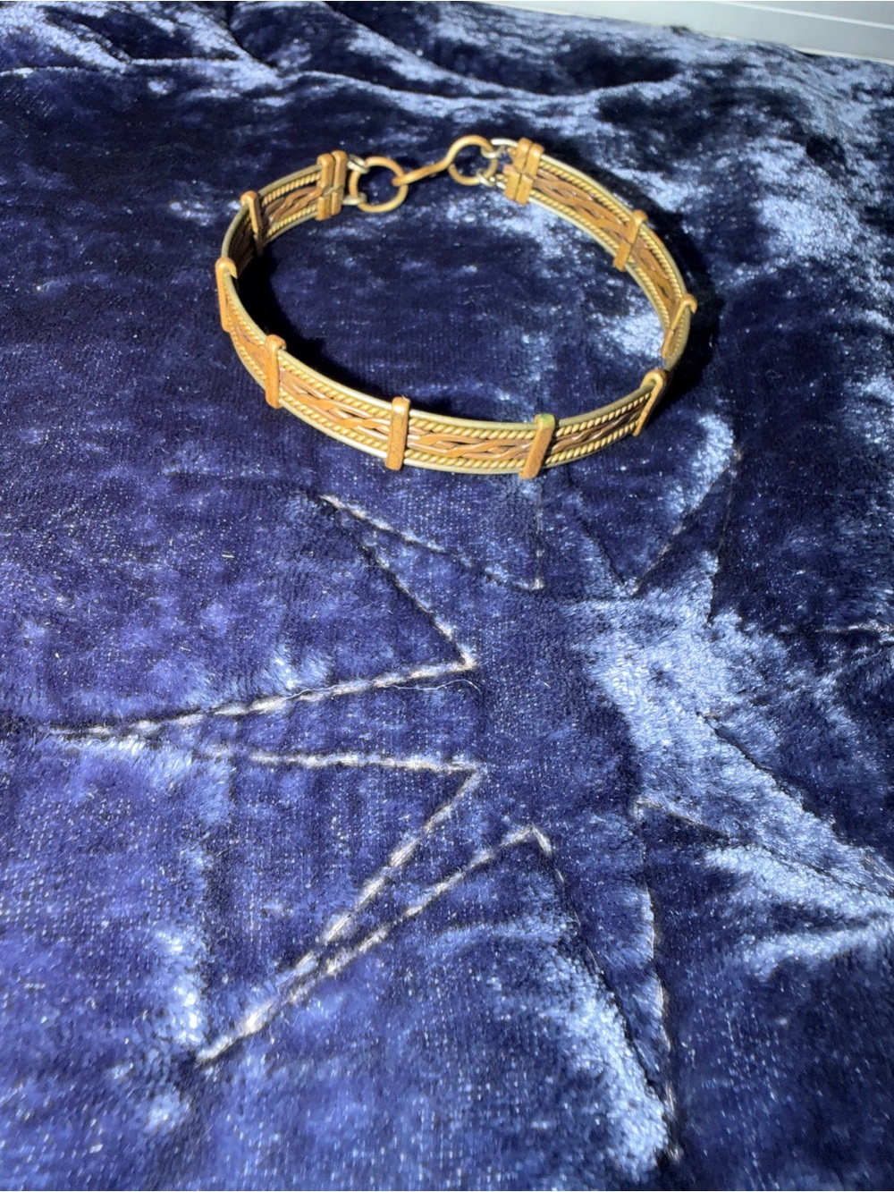 Gold-Tone Textured Bangle Bracelet